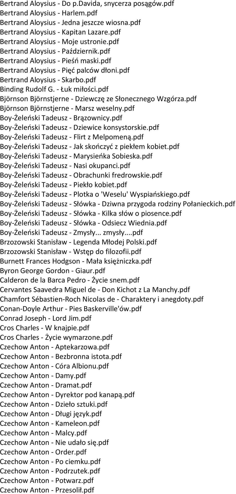 pdf Binding Rudolf G. - Łuk miłości.pdf Björnson Björnstjerne - Dziewczę ze Słonecznego Wzgórza.pdf Björnson Björnstjerne - Marsz weselny.pdf Boy-Żeleński Tadeusz - Brązownicy.