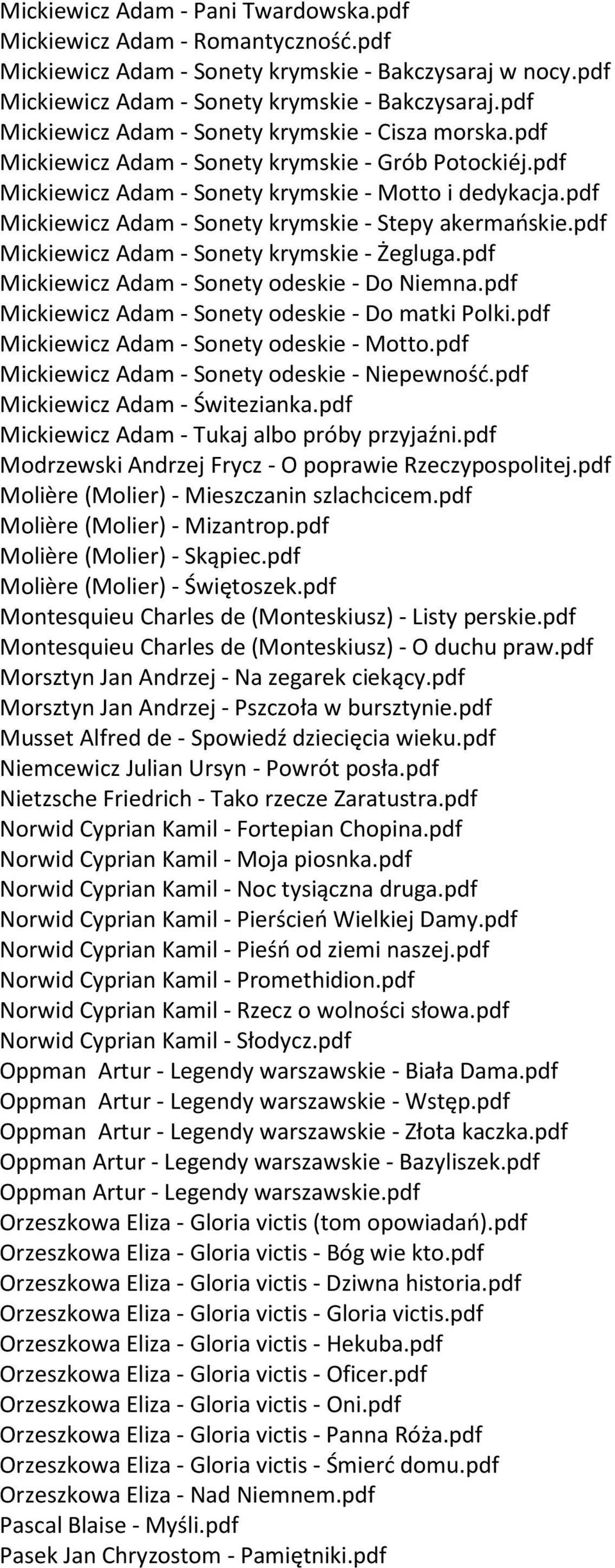 pdf Mickiewicz Adam - Sonety krymskie - Żegluga.pdf Mickiewicz Adam - Sonety odeskie - Do Niemna.pdf Mickiewicz Adam - Sonety odeskie - Do matki Polki.pdf Mickiewicz Adam - Sonety odeskie - Motto.