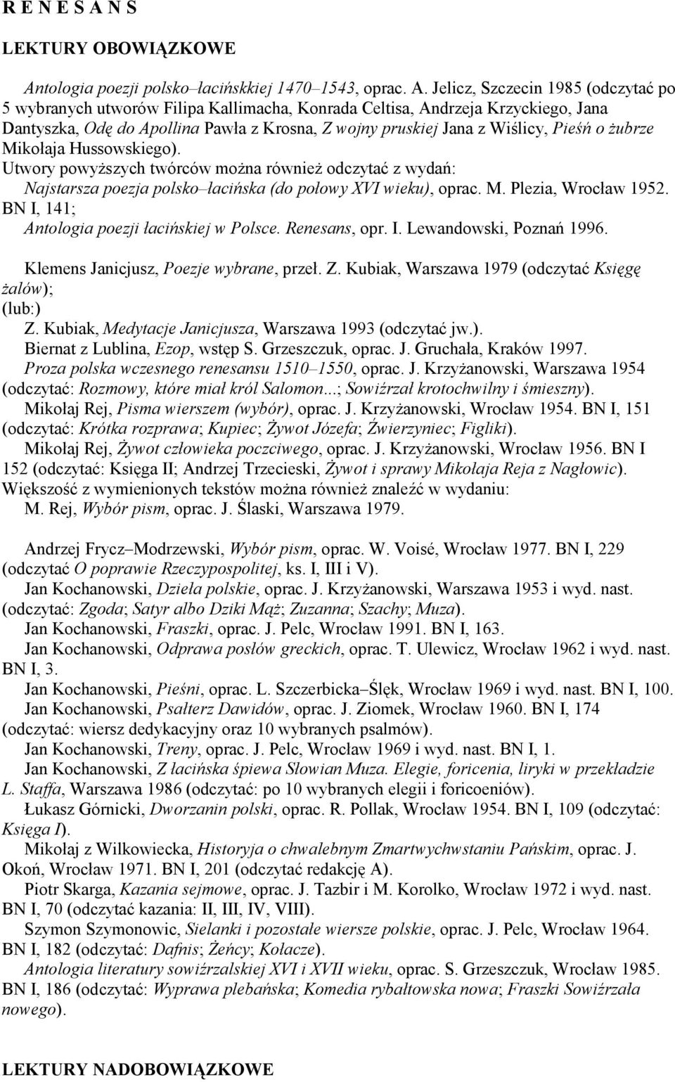 tologia poezji polsko łacińskkiej 1470 1543, oprac. A.