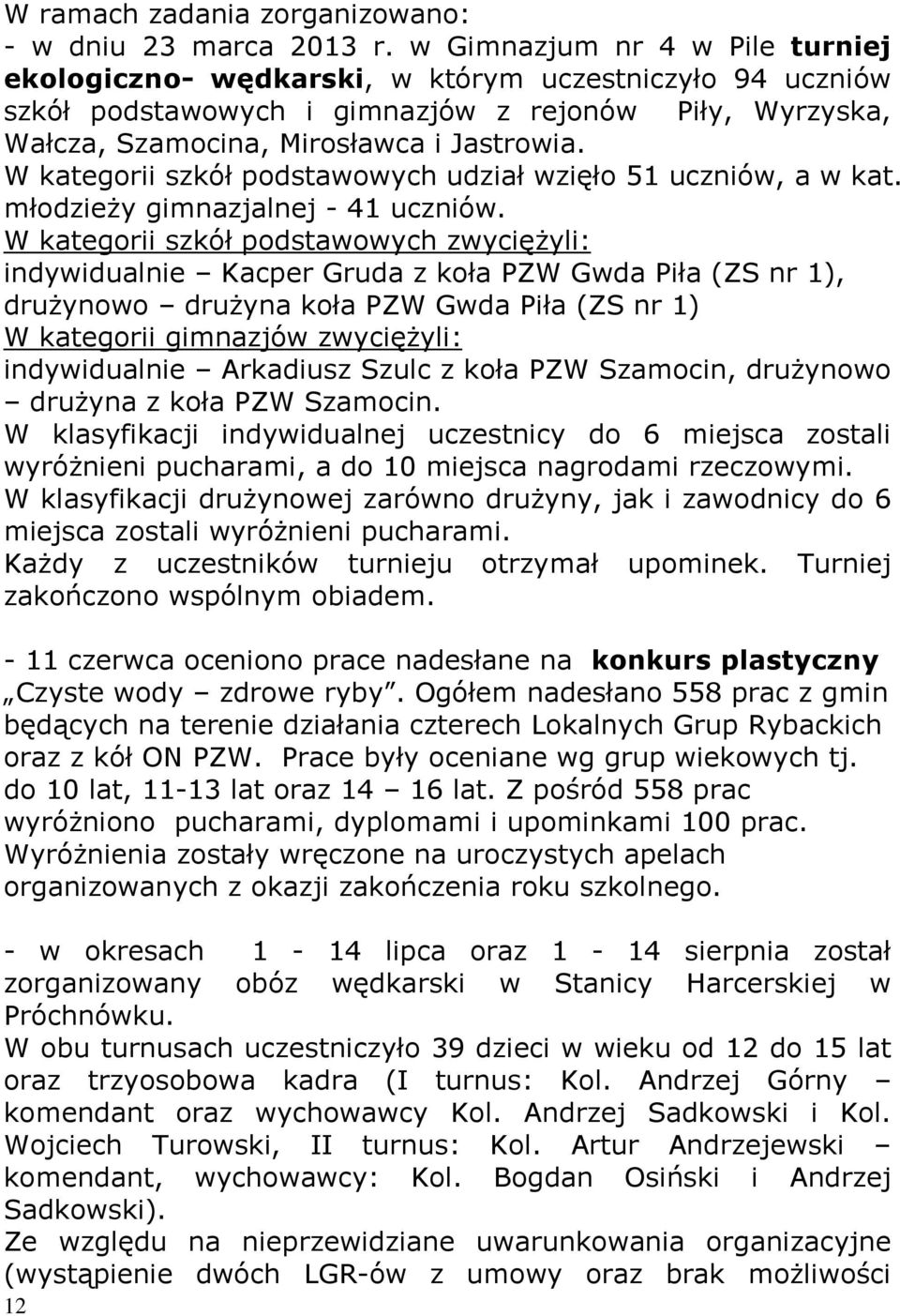 W kategorii szkół podstawowych udział wzięło 51 uczniów, a w kat. młodzieży gimnazjalnej - 41 uczniów.