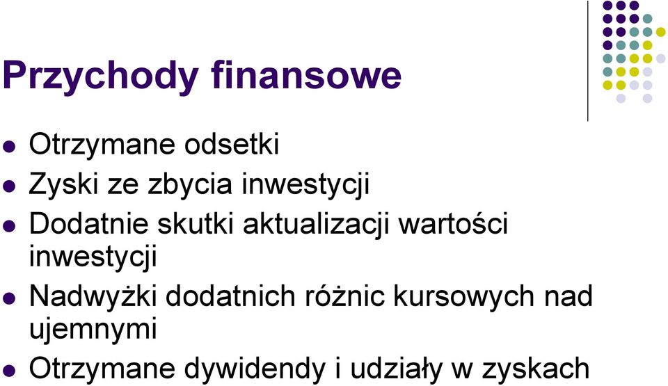 wartości inwestycji Nadwyżki dodatnich różnic