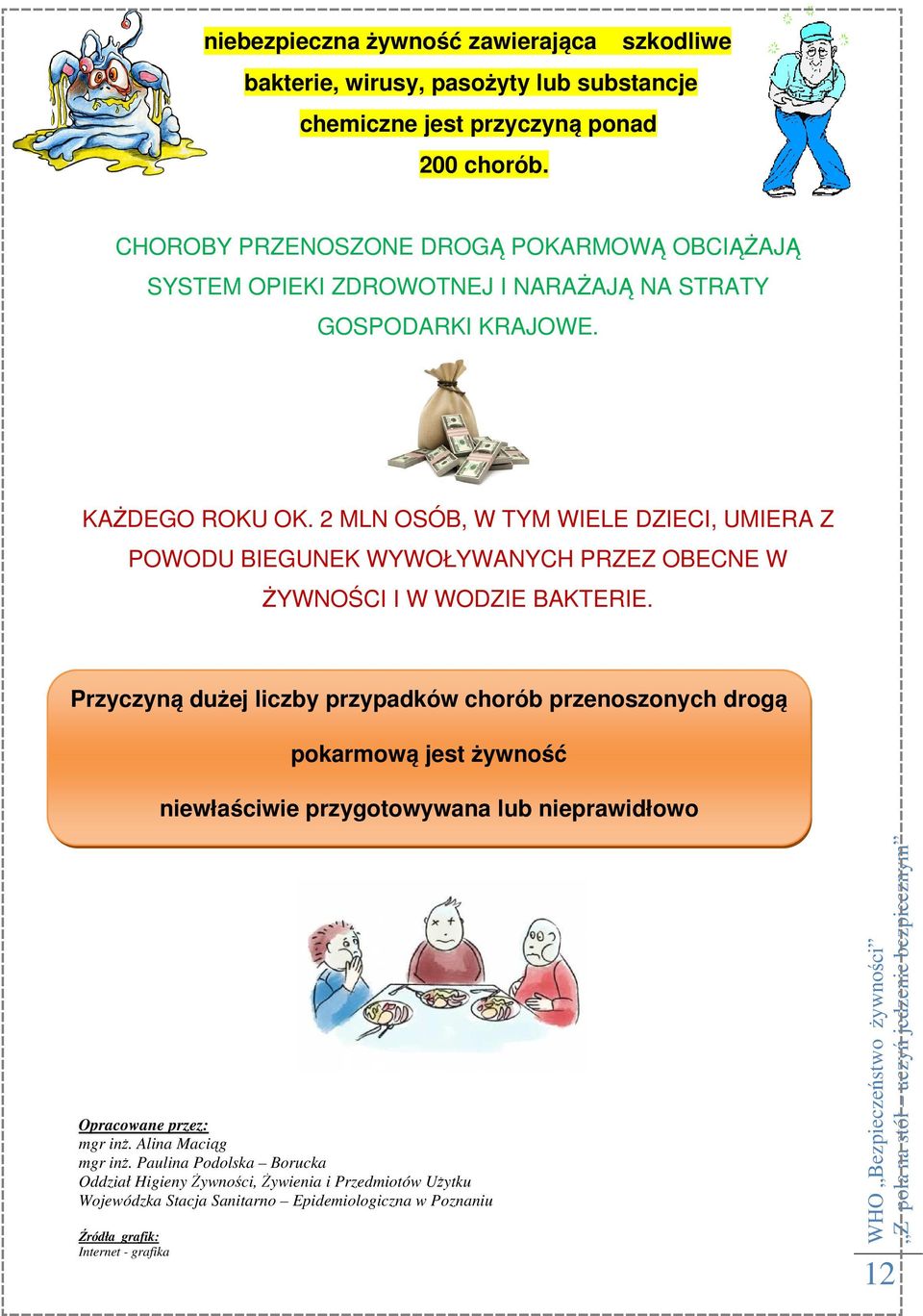 2 MLN OSÓB, W TYM WIELE DZIECI, UMIERA Z POWODU BIEGUNEK WYWOŁYWANYCH PRZEZ OBECNE W ŻYWNOŚCI I W WODZIE BAKTERIE.