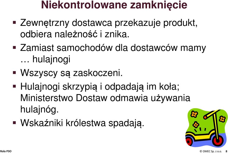 Zamiast samochodów dla dostawców mamy hulajnogi Wszyscy są zaskoczeni.