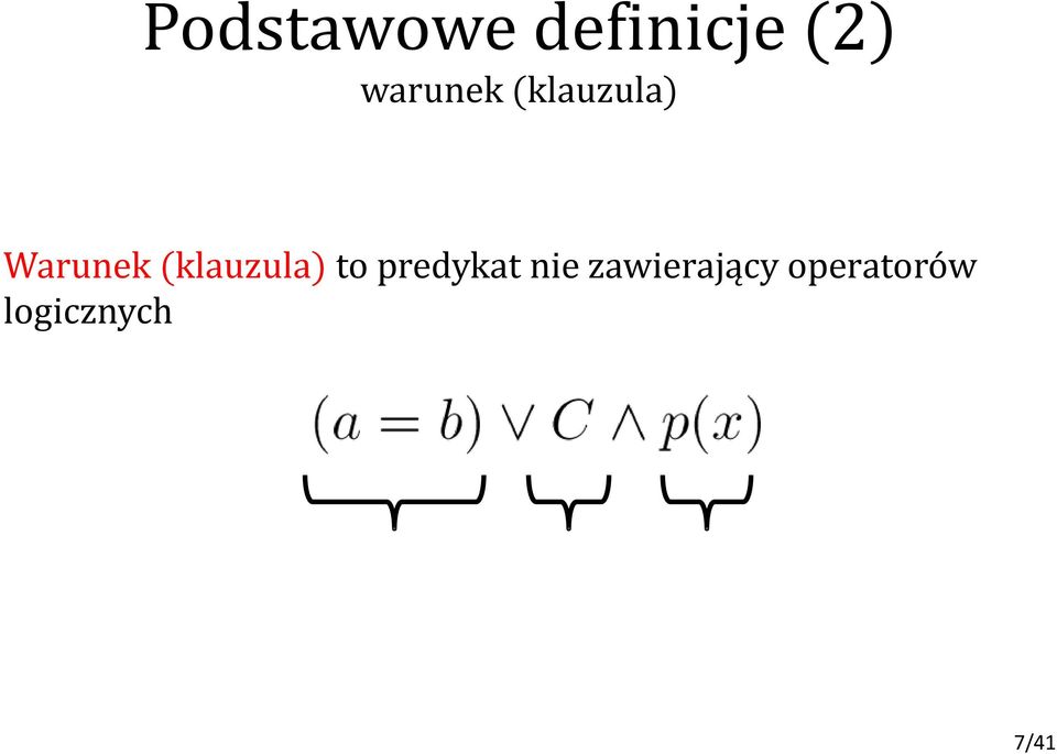 (klauzula) to predykat nie