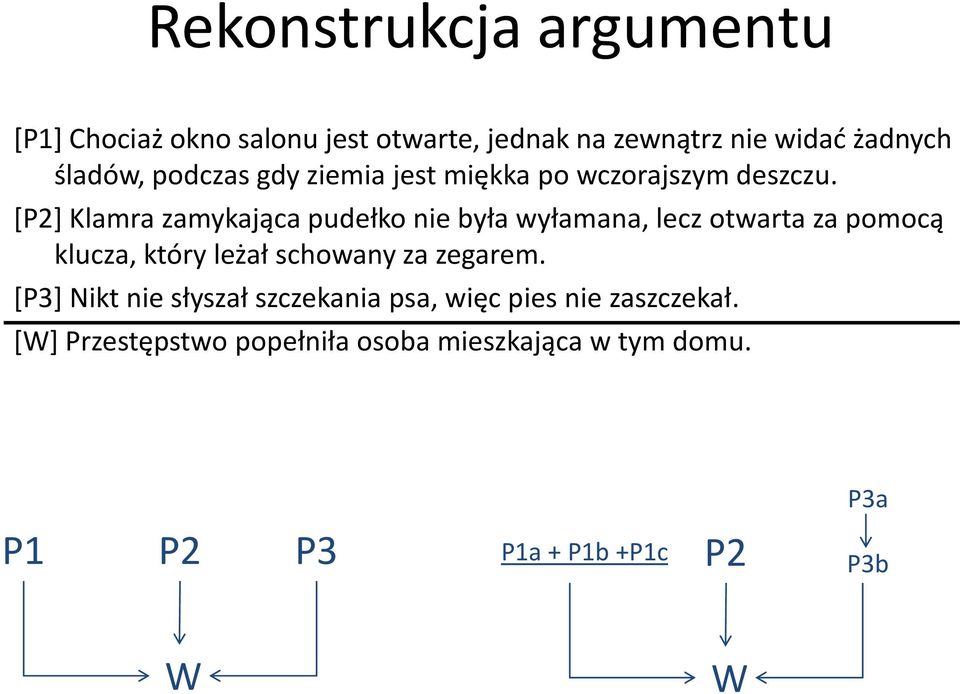 [P2] Klamra zamykająca pudełko nie była wyłamana, lecz otwarta za pomocą klucza, który leżał schowany za