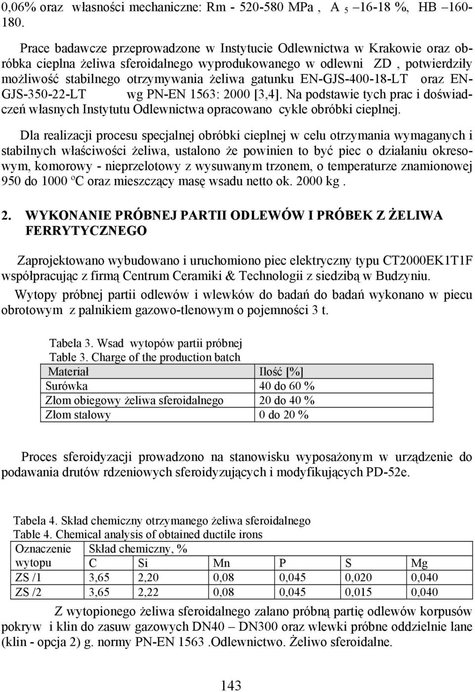 EN-GJS-400-18-LT oraz EN- GJS-350-22-LT wg PN-EN 1563: 2000 [3,4]. Na podstawie tych prac i doświadczeń własnych Instytutu Odlewnictwa opracowano cykle obróbki cieplnej.