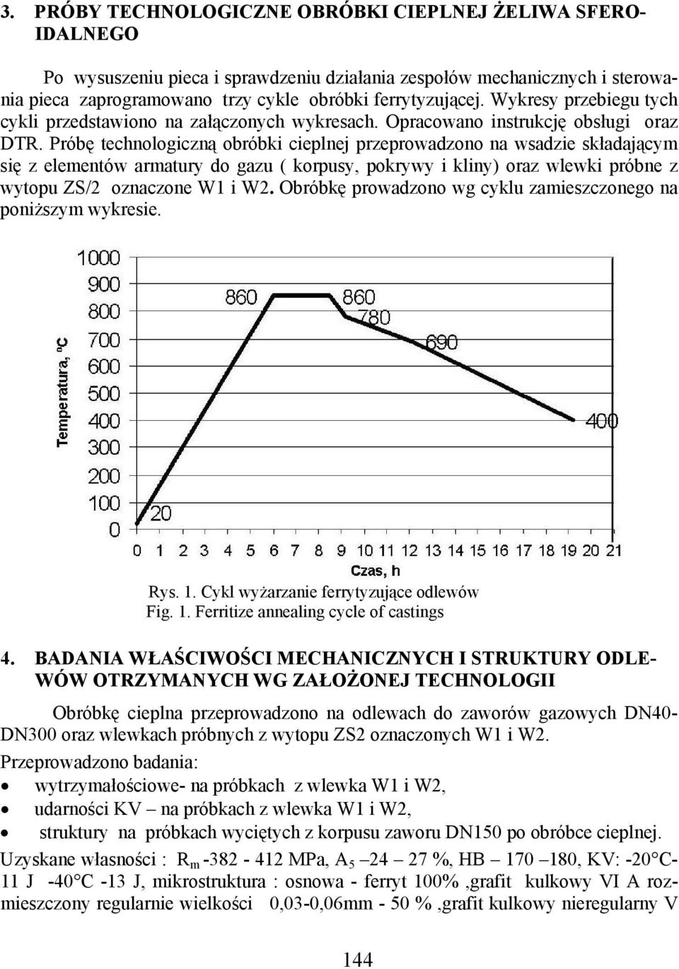 Próbę technologiczną obróbki cieplnej przeprowadzono na wsadzie składającym się z elementów armatury do gazu ( korpusy, pokrywy i kliny) oraz wlewki próbne z wytopu ZS/2 oznaczone W1 i W2.