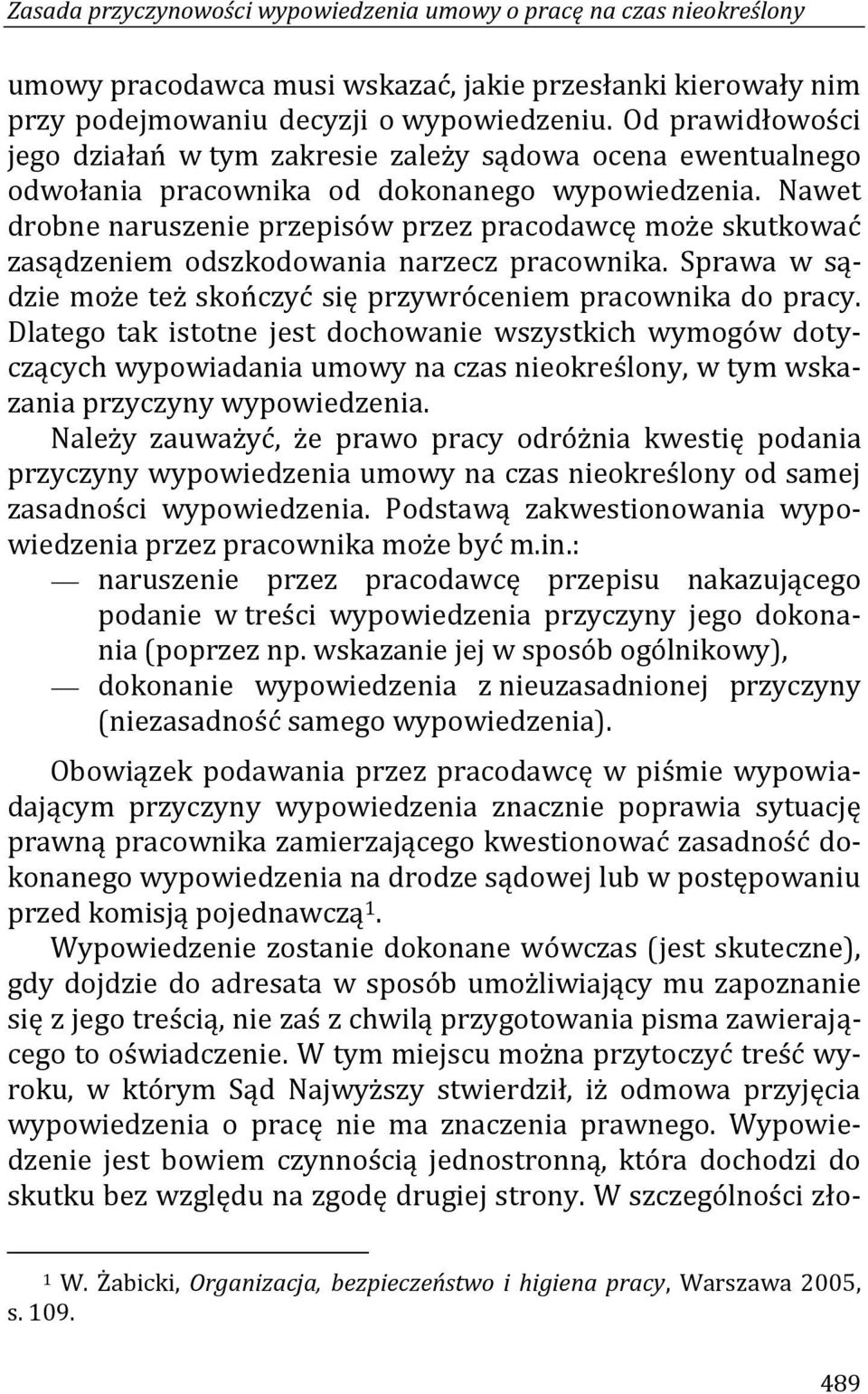 Zasada przyczynowości wypowiedzenia umowy o pracę na czas nieokreślony -  PDF Free Download