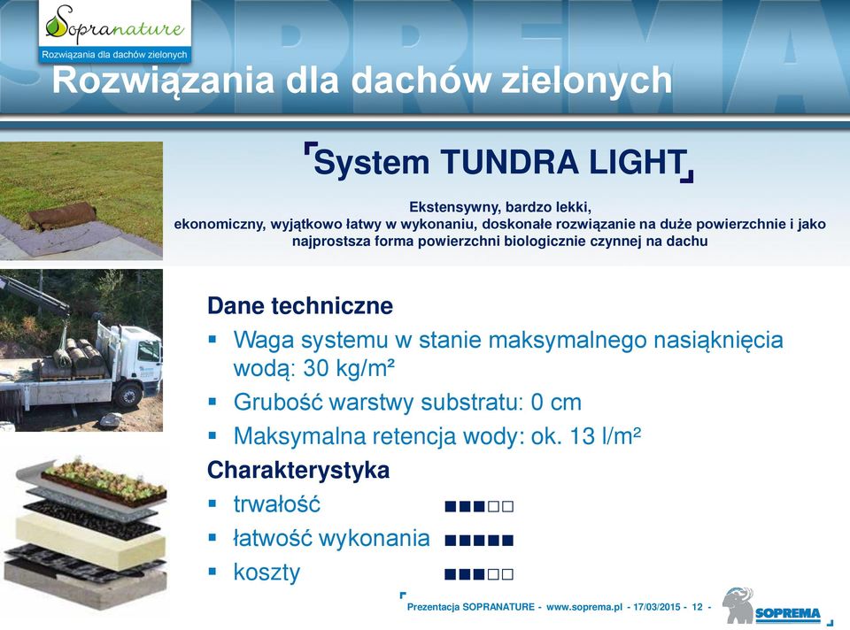 w stanie maksymalnego nasiąknięcia wodąś 30 kg/m² żrubo ć warstwy substratuś 0 cm Maksymalna retencja wody: ok.