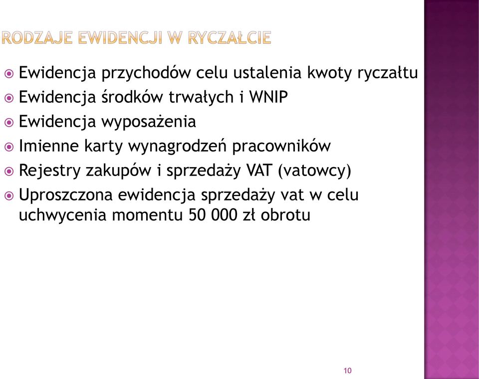 wynagrodzeń pracowników Rejestry zakupów i sprzedaży VAT (vatowcy)