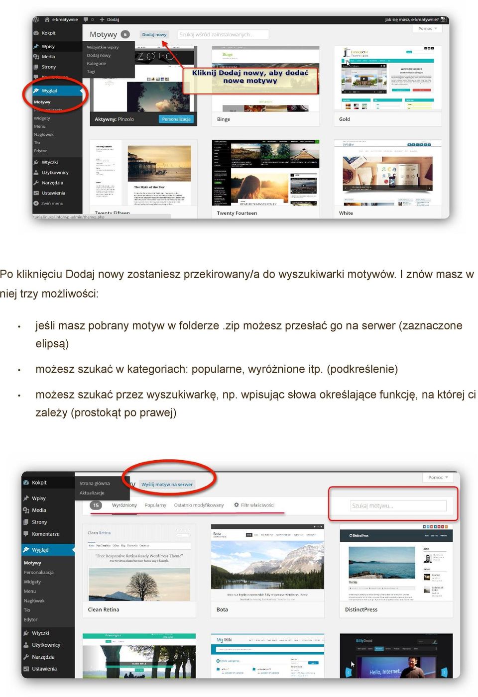 zip możesz przesłać go na serwer (zaznaczone elipsą) możesz szukać w kategoriach: popularne,