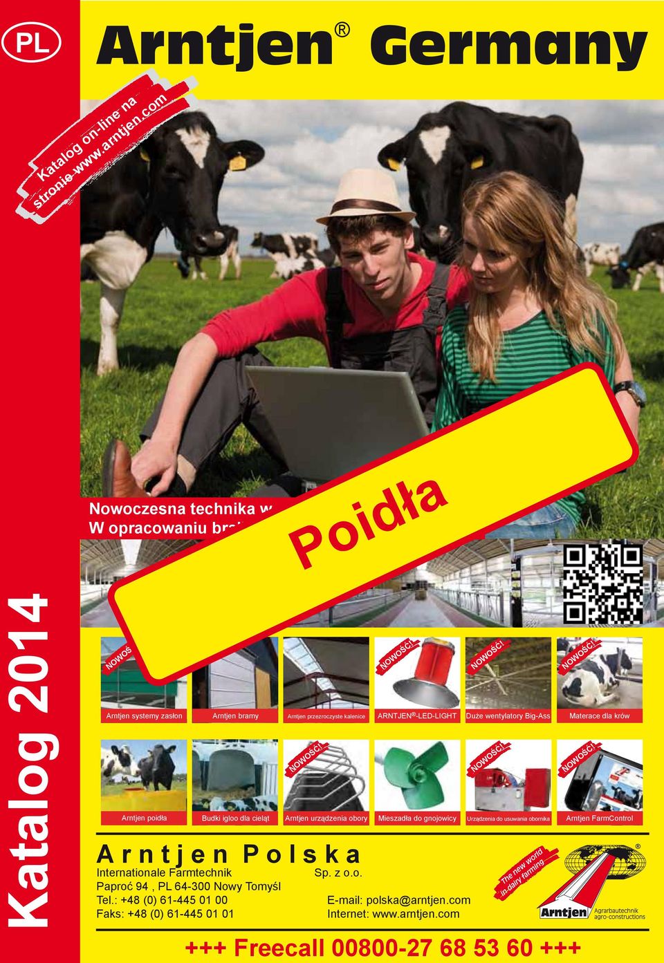 krów Arntjen poidła Budki igloo dla cieląt Arntjen urządzenia obory A r n t j e n, Tel.