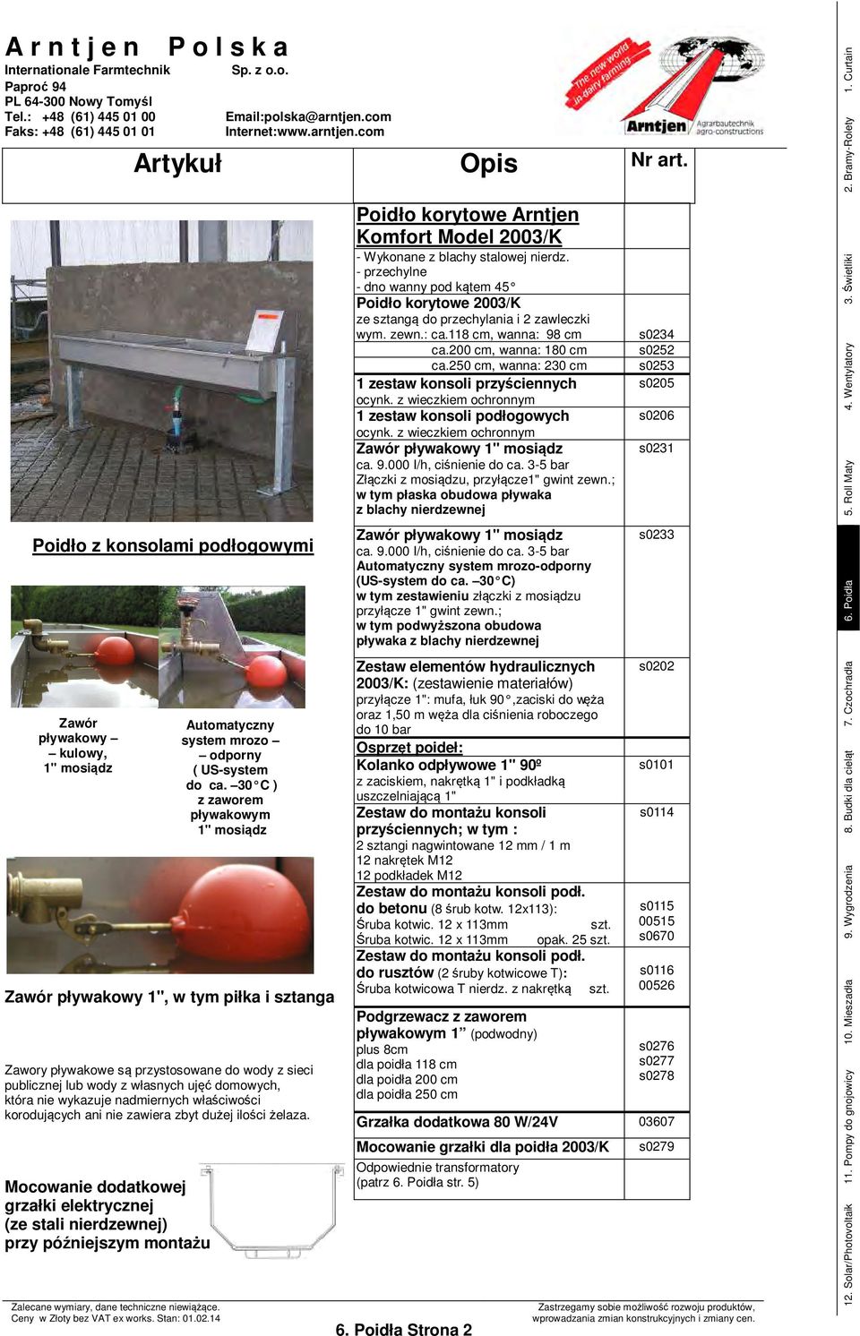 Mocowanie dodatkowej grzałki elektrycznej (ze stali nierdzewnej) przy późniejszym montażu Automatyczny system mrozo odporny ( US-system do ca.