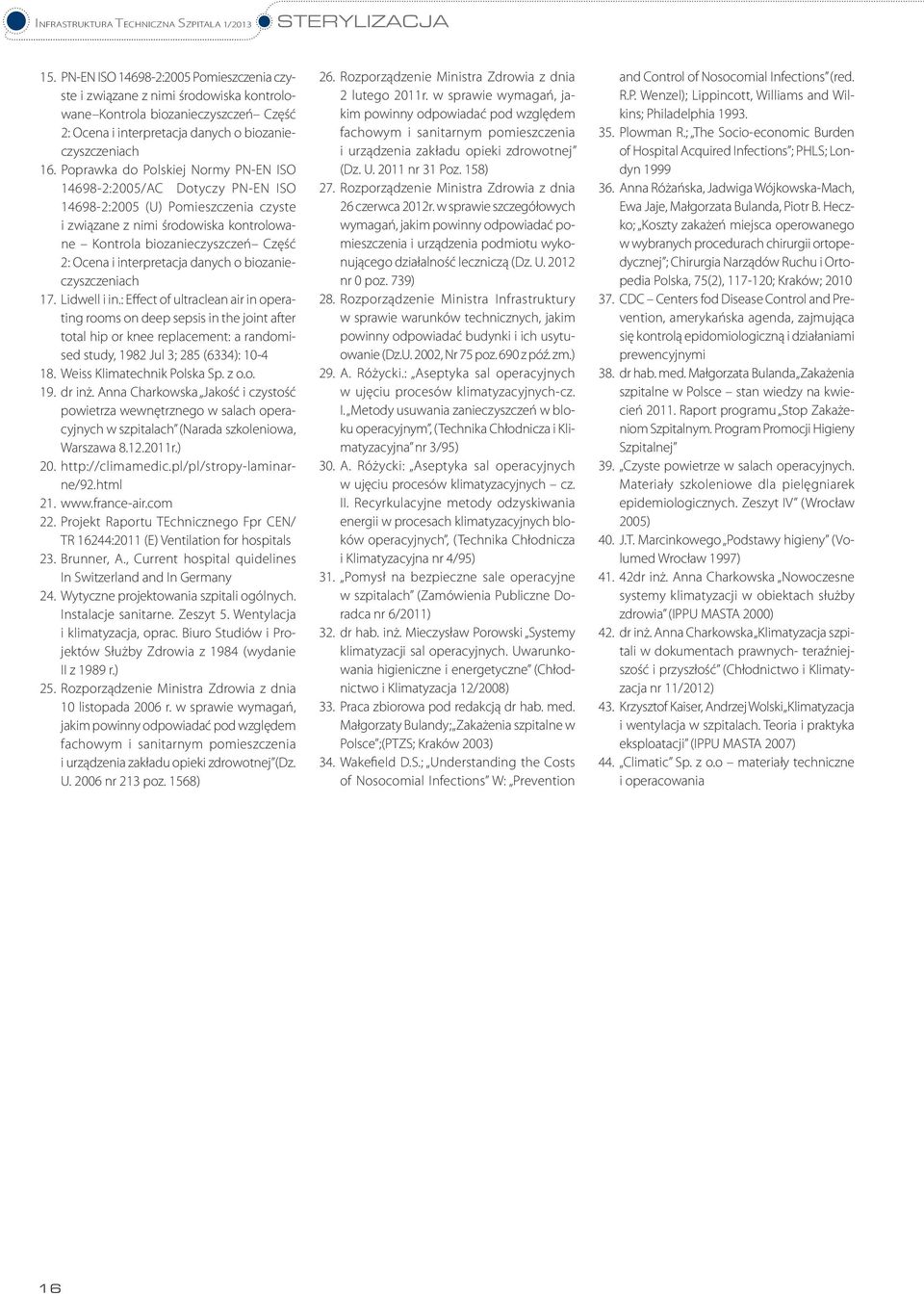 interpretacja danych o biozanieczyszczeniach 17. Lidwell i in.