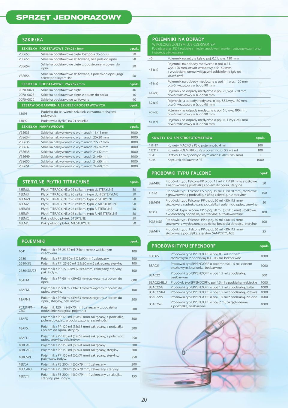 Szkiełka podstawowe cięte, z polem do opisu 40 0070-0022 Szkiełka podstawowe szlifowane 40 ZESTAW DO BARWIENIA SZKIEŁEK PODSTAWOWYCH 309 Pudełko do barwienia szkiełek, z dwoma rodzajami pokrywek 3092