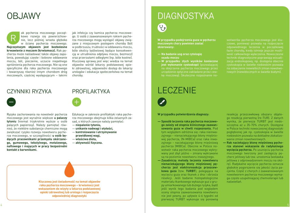 może naśladować także objawy zapalenia, powodując częste i bolesne oddawanie moczu, ból, pieczenie, uczucie niepełnego opróżnienia pęcherza moczowego.