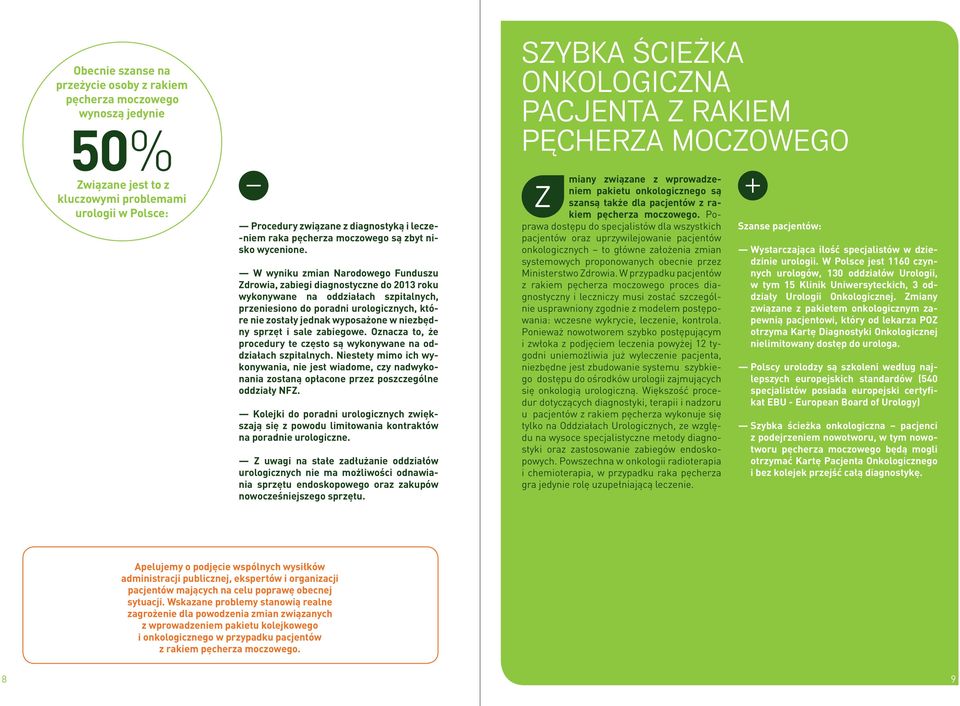 W wyniku zmian Narodowego Funduszu Zdrowia, zabiegi diagnostyczne do 2013 roku wykonywane na oddziałach szpitalnych, przeniesiono do poradni urologicznych, które nie zostały jednak wyposażone w