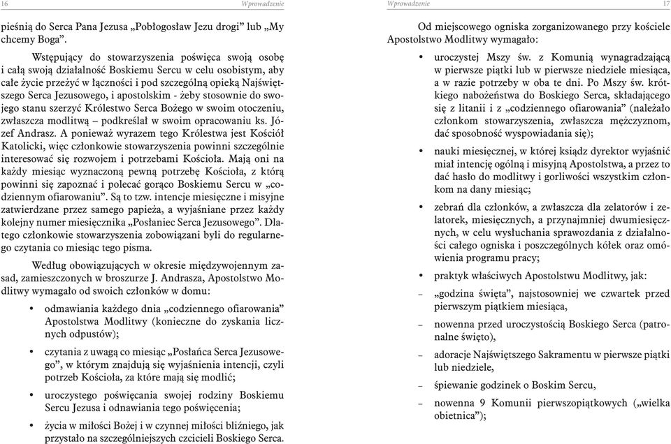i apostolskim - żeby stosownie do swojego stanu szerzyć Królestwo Serca Bożego w swoim otoczeniu, zwłaszcza modlitwą podkreślał w swoim opracowaniu ks. Józef Andrasz.