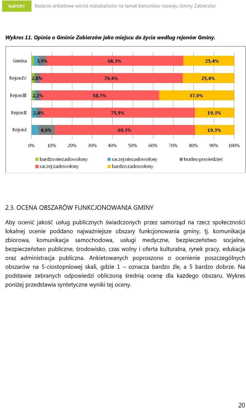 tj. komunikacja zbiorowa, komunikacja samochodowa, usługi medyczne, bezpieczeństwo socjalne, bezpieczeństwo publiczne, środowisko, czas wolny i oferta kulturalna, rynek pracy, edukacja oraz