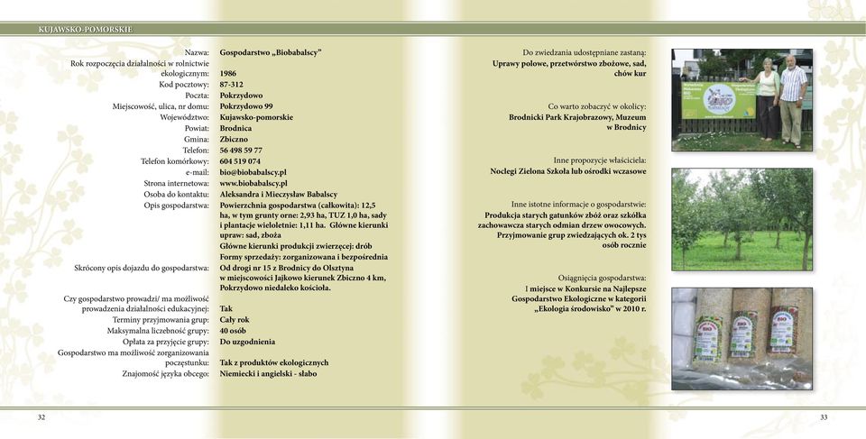 Główne kierunki upraw: sad, zboża Główne kierunki produkcji zwierzęcej: drób Formy sprzedaży: zorganizowana i bezpośrednia Od drogi nr 15 z Brodnicy do Olsztyna w miejscowości Jajkowo kierunek