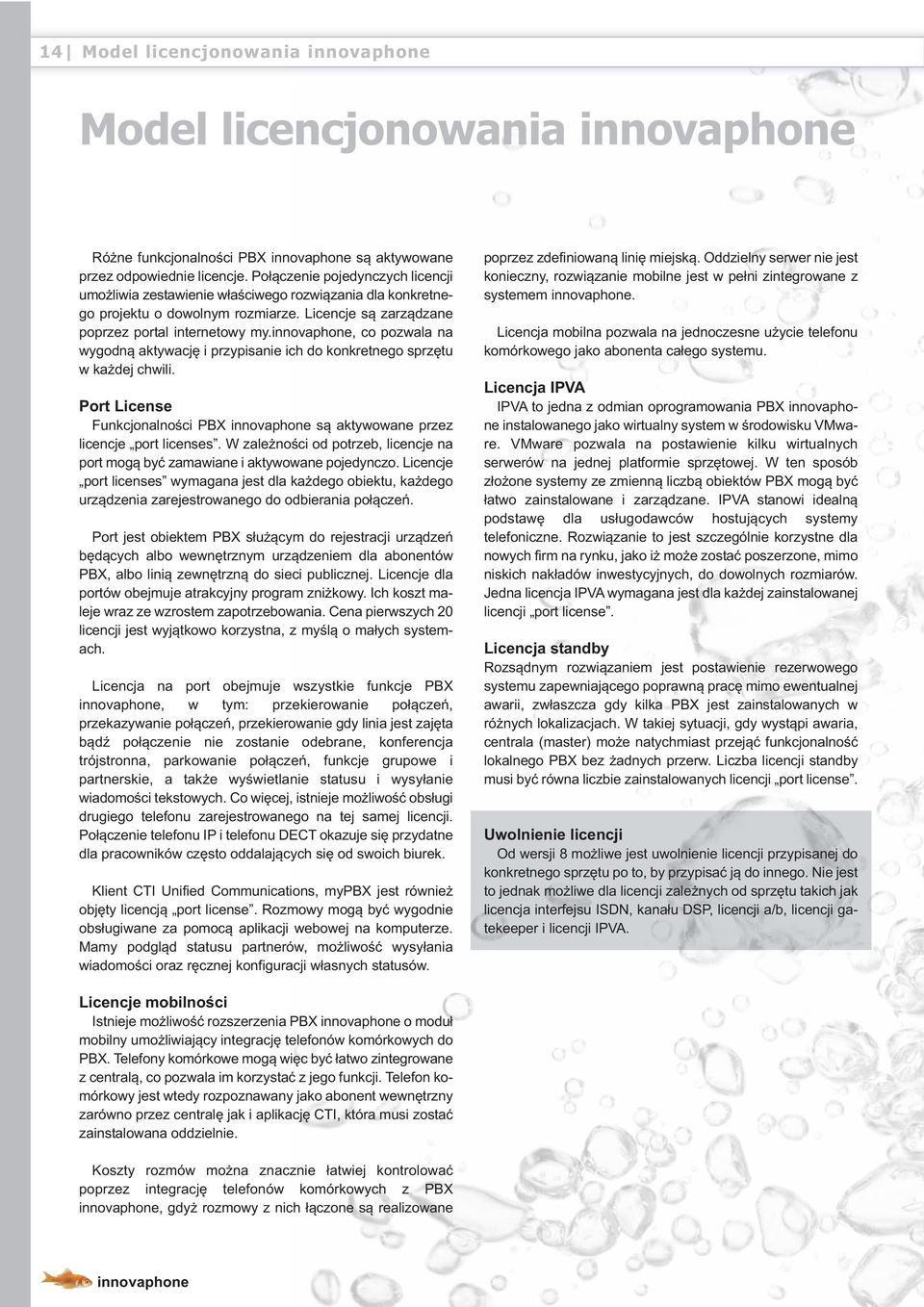 , co pozwala na wygodną aktywację i przypisanie ich do konkretnego sprzętu w każdej chwili. Port License Funkcjonalności PBX są aktywowane przez licencje port licenses.