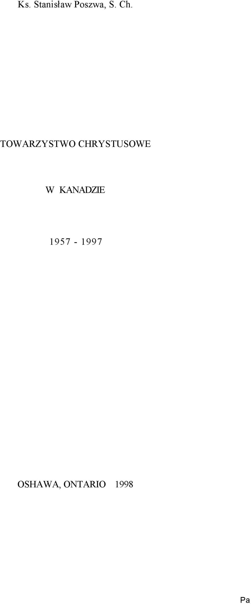 CHRYSTUSOWE W KANADZIE