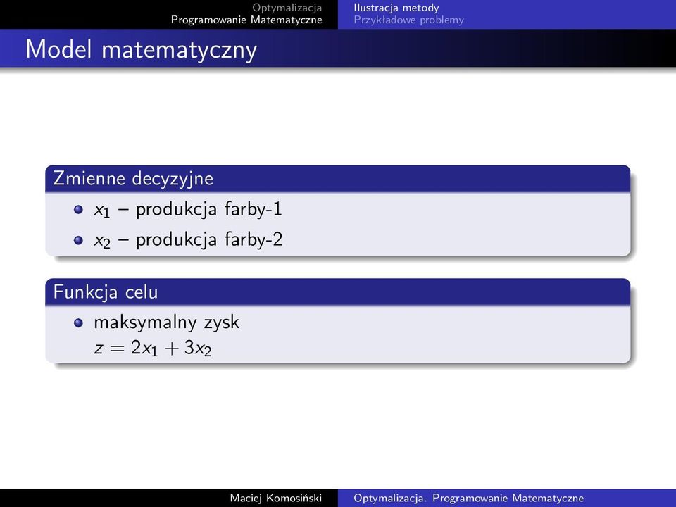 2 produkcja farby-2 Funkcja celu