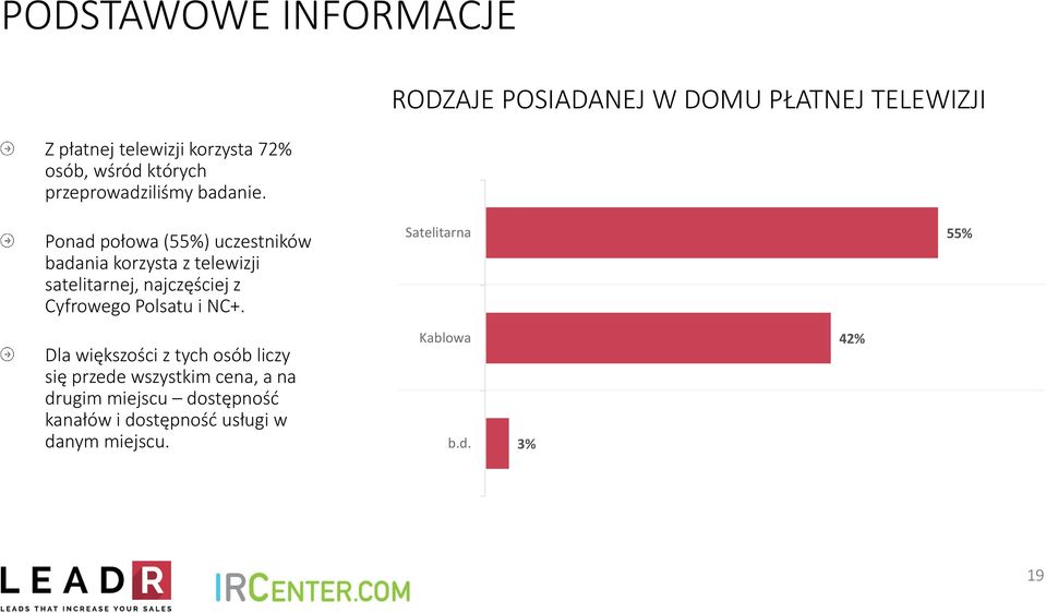 satelitarnej, najczęściej z Cyfrowego Polsatu i NC+.