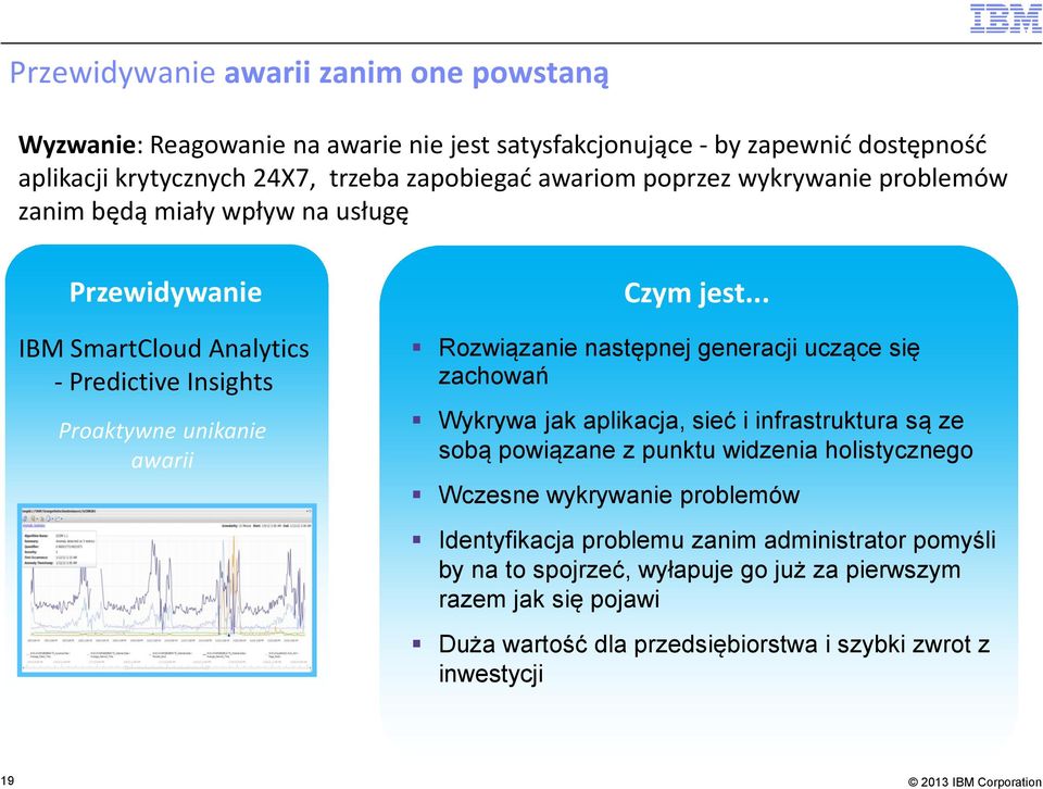 .. Rozwiązanie następnej generacji uczące się zachowań Wykrywa jak aplikacja, sieć i infrastruktura są ze sobą powiązane z punktu widzenia holistycznego Wczesne wykrywanie