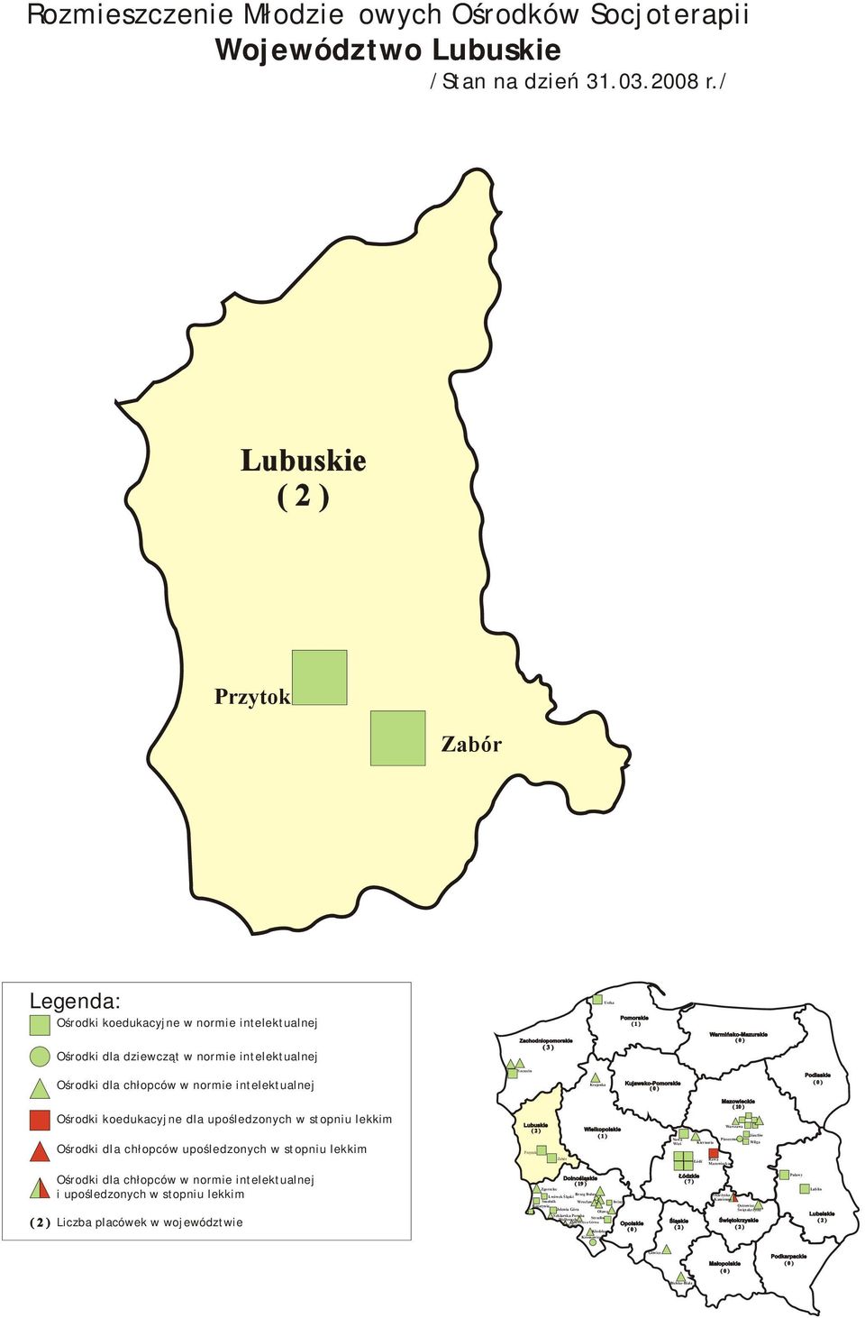 stopniu lekkim Ośrodki dla chłopców upośledzonych w stopniu lekkim Przytok Zabór Nowa Wieś Kiernozia Łódź Warszawa Piaseczno Rawa Mazowiecka ( 10 ) Józefów Wilga i upośledzonych w stopniu