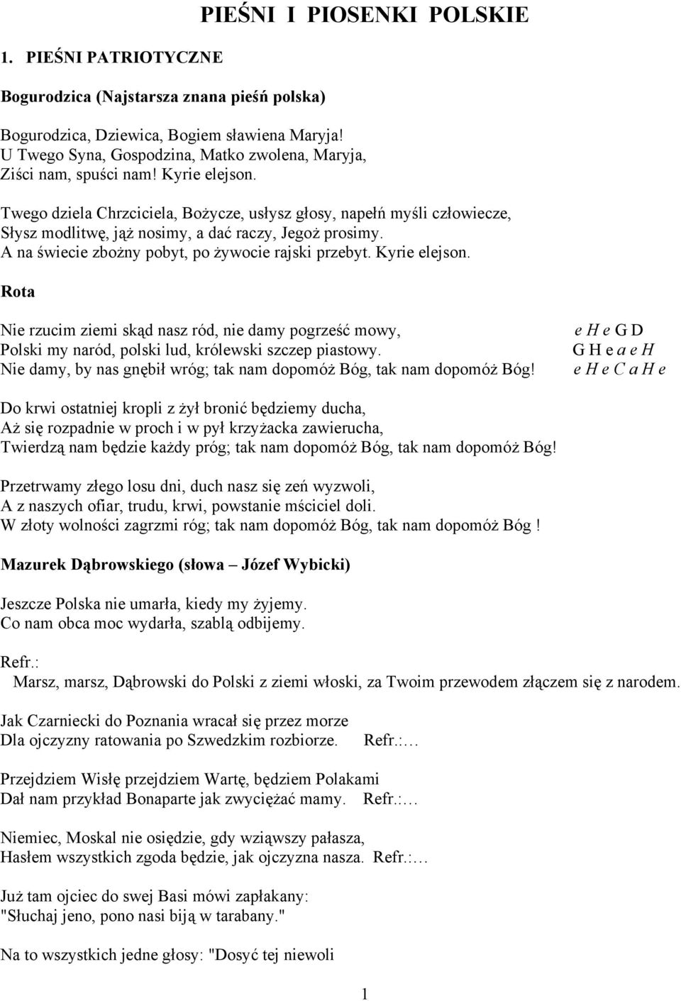 Twego dziela Chrzciciela, Bożycze, usłysz głosy, napełń myśli człowiecze, Słysz modlitwę, jąż nosimy, a dać raczy, Jegoż prosimy. A na świecie zbożny pobyt, po żywocie rajski przebyt. Kyrie elejson.