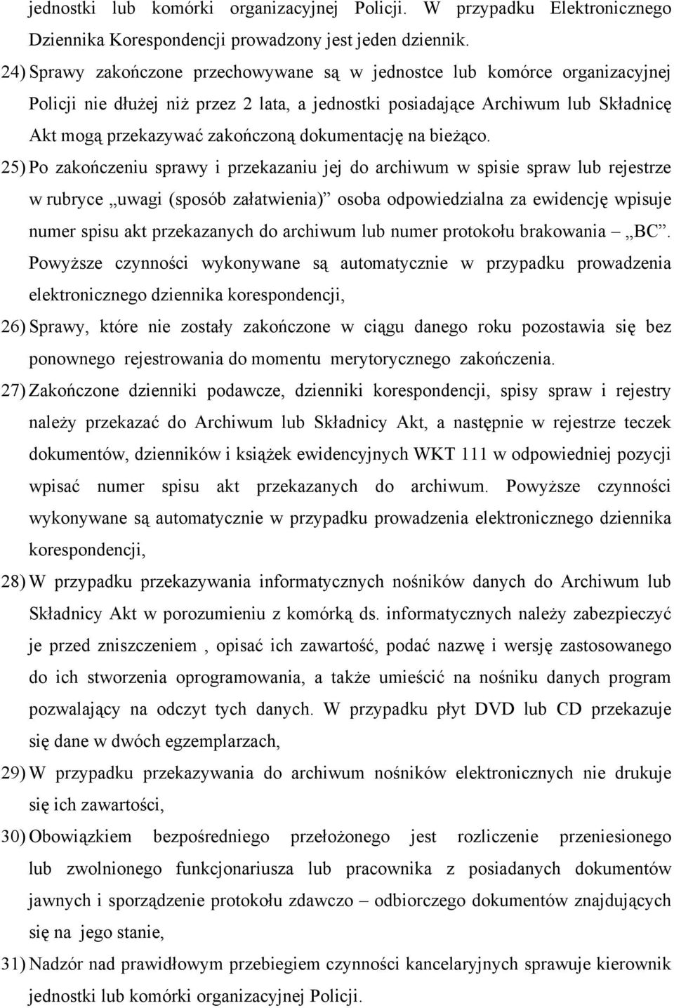 dokumentację na bieżąco.
