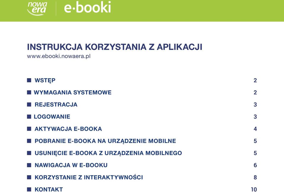 POBRANIE E-BOOKA NA URZĄDZENIE MOBILNE USUNIĘCIE E-BOOKA Z URZĄDZENIA