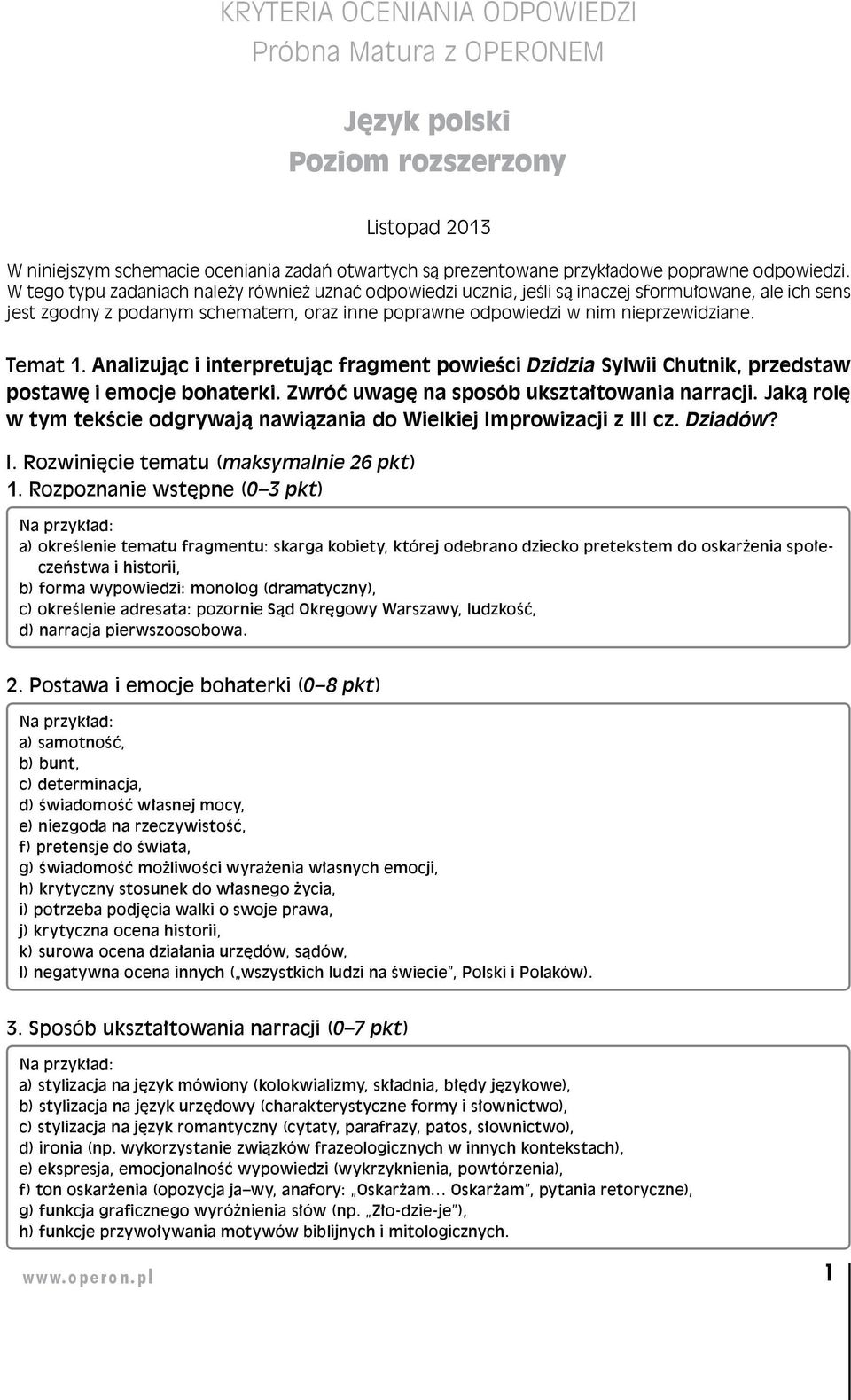 Analizując i interpretując fragment powieści Dzidzia Sylwii Chutnik, przedstaw postawę i emocje bohaterki. Zwróć uwagę na sposób ukształtowania narracji.