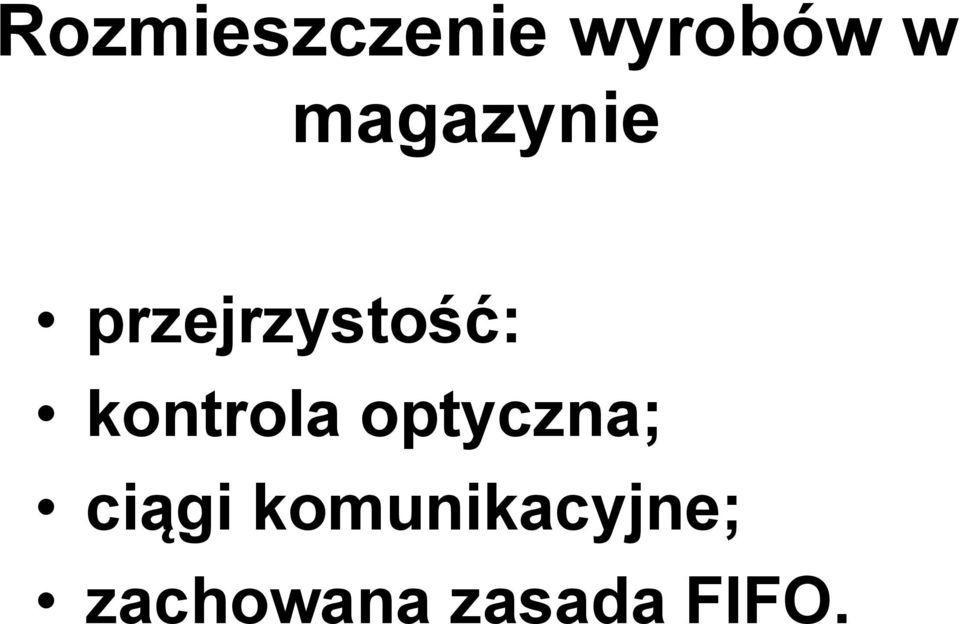 kontrola optyczna; ciągi