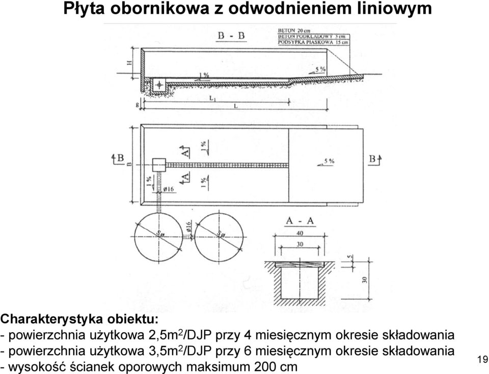 składowania - powierzchnia użytkowa 3,5m 2 /DJP przy 6