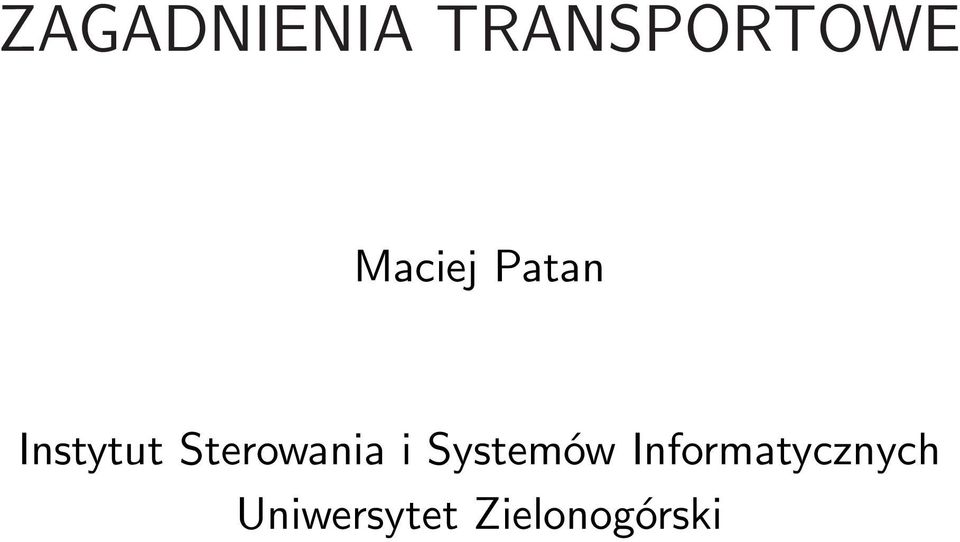Maciej Patan