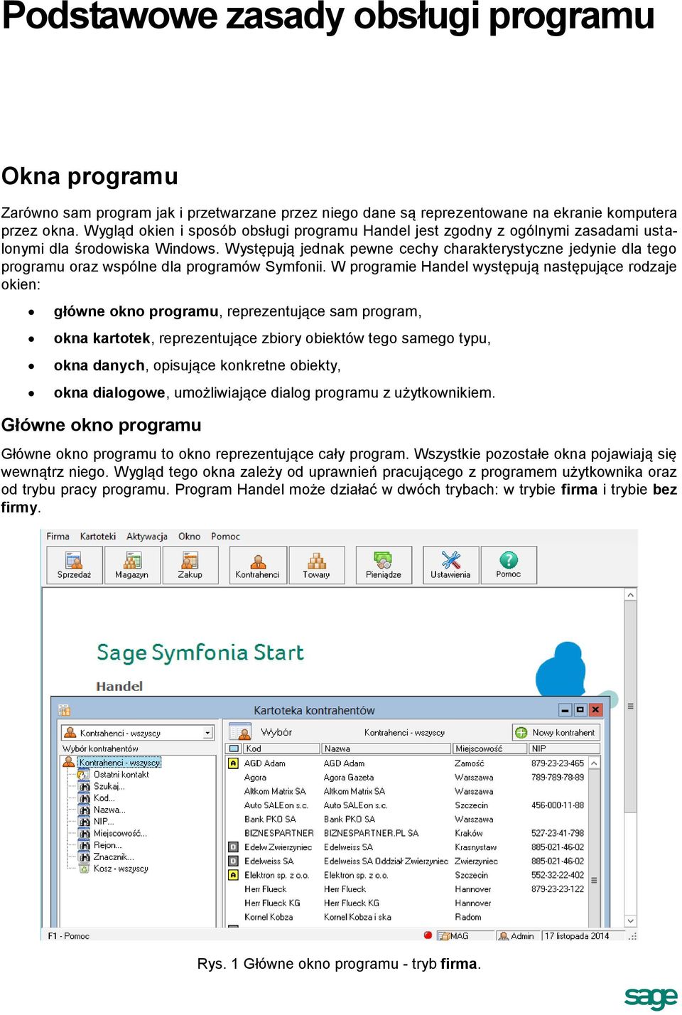 Występują jednak pewne cechy charakterystyczne jedynie dla tego programu oraz wspólne dla programów Symfonii.