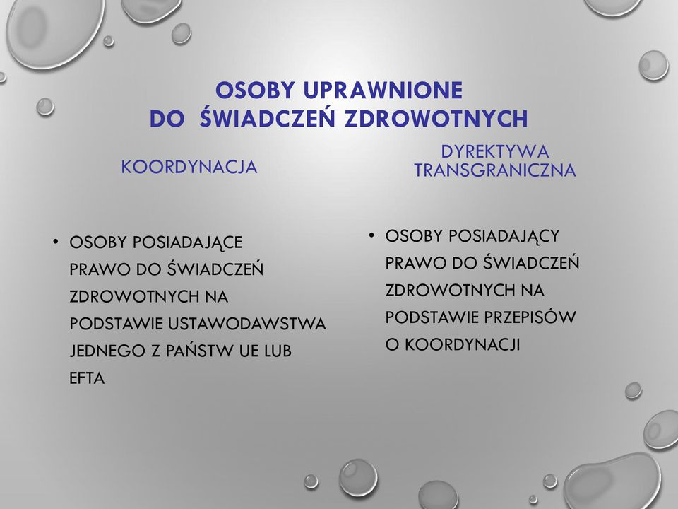 PODSTAWIE USTAWODAWSTWA JEDNEGO Z PAŃSTW UE LUB EFTA OSOBY