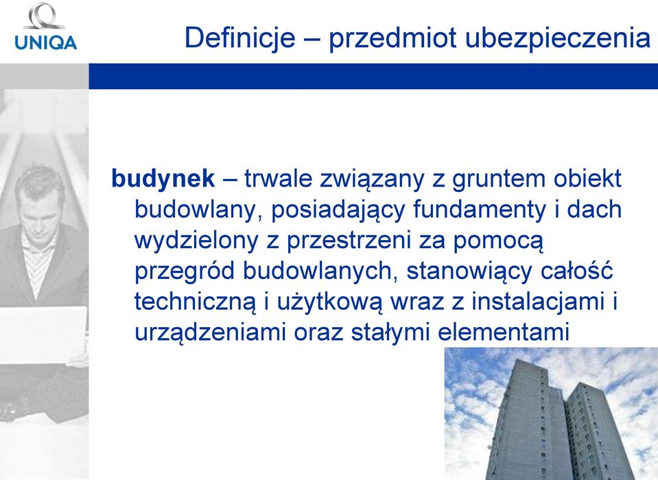 przestrzeni za pomocą przegród budowlanych, stanowiący całość