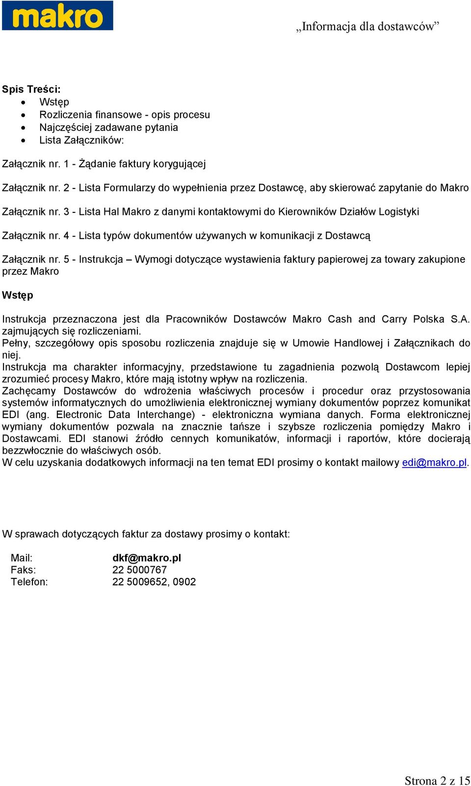 4 - Lista typów dokumentów używanych w komunikacji z Dostawcą Załącznik nr.