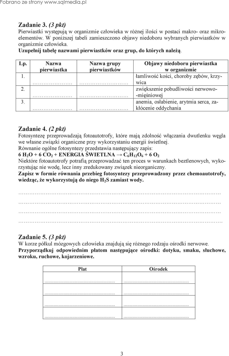 .. Nazwa grupy pierwiastków Objawy niedoboru pierwiastka w organizmie łamliwo koci, choroby zbów, krzywica zwikszenie pobudliwoci nerwowo- -miniowej anemia, osłabienie, arytmia serca, zakłócenie