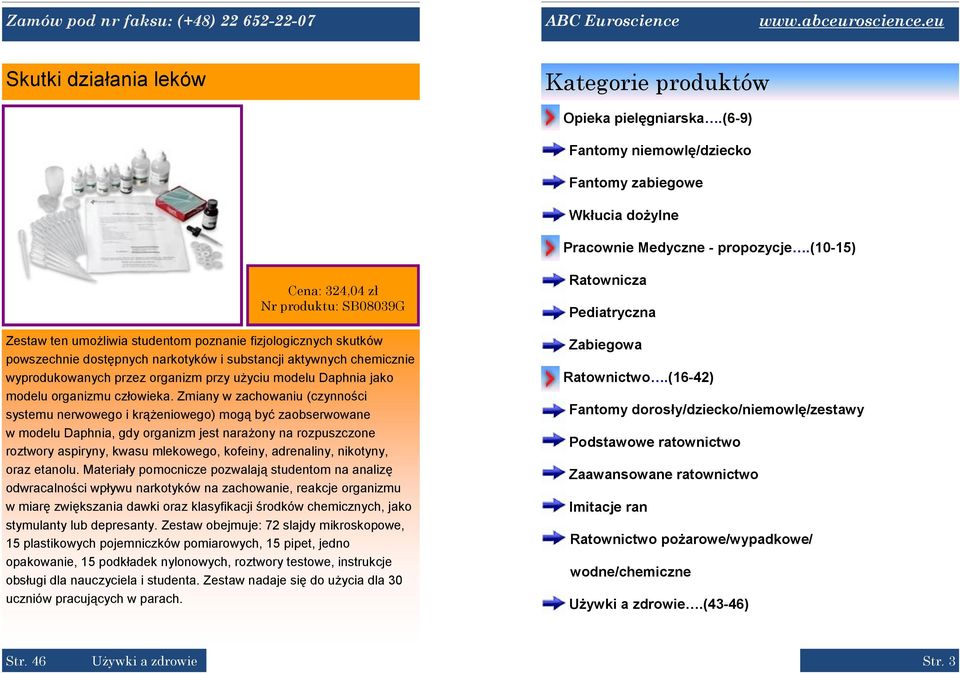 organizm przy użyciu modelu Daphnia jako modelu organizmu człowieka.
