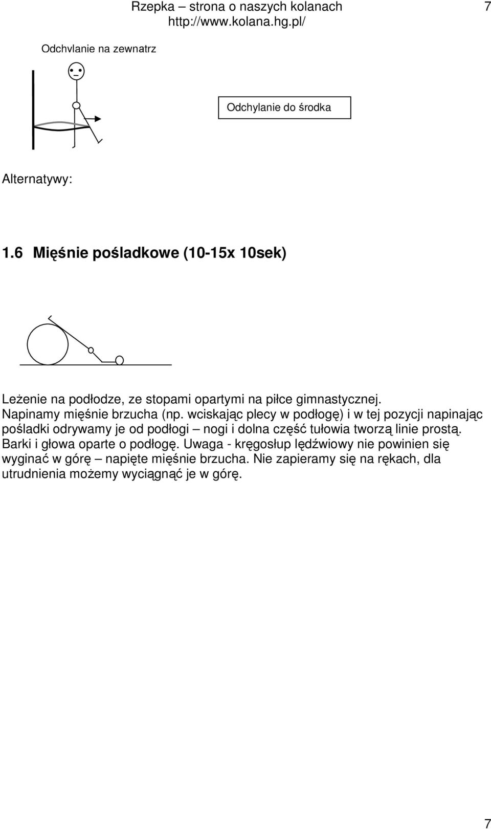 Napinamy mięśnie brzucha (np.