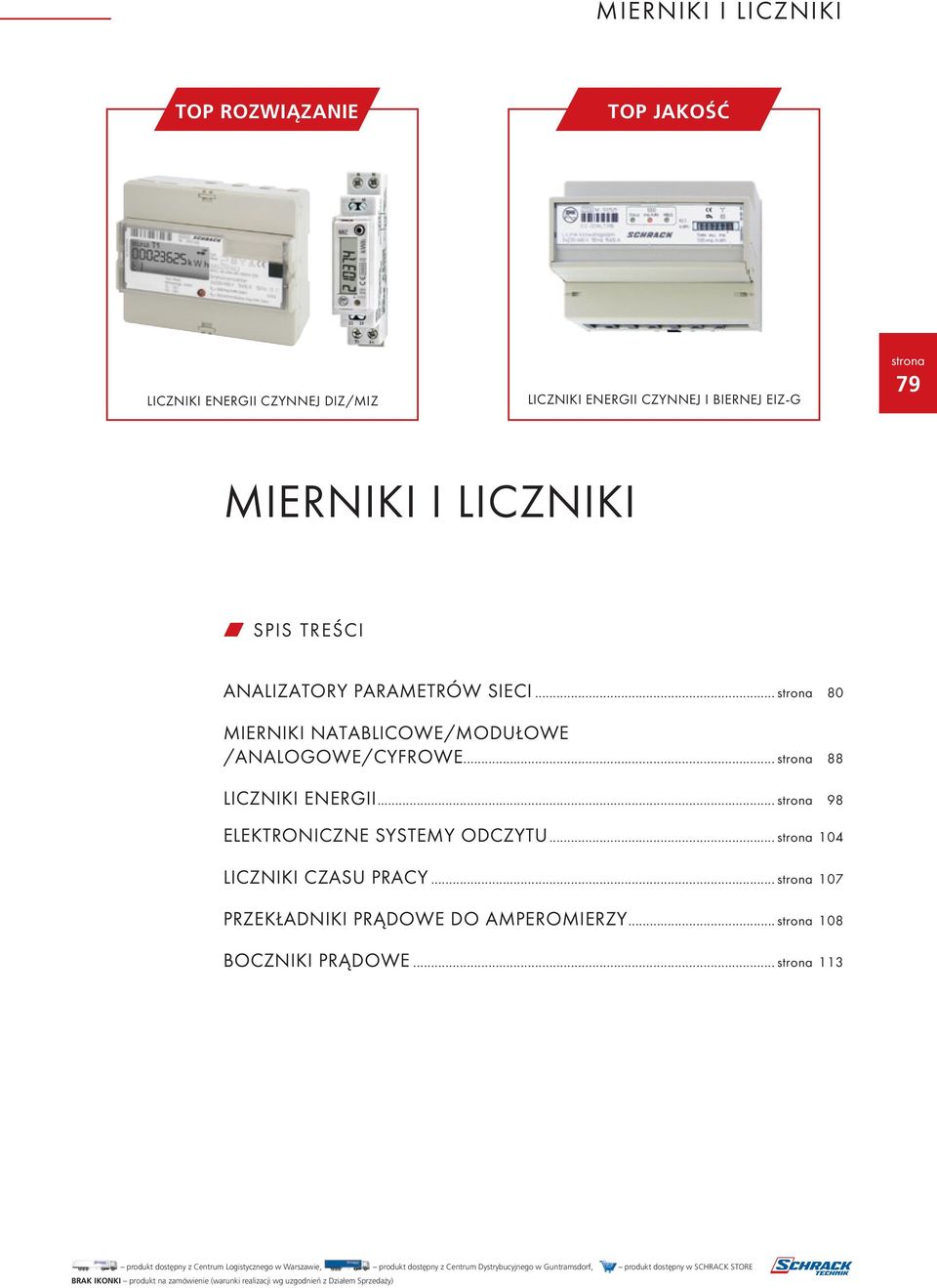 .. 80 MIERNIKI NATABLICOWE/MODUŁOWE /ANALOGOWE/CYFROWE... 88 LICZNIKI ENERGII.