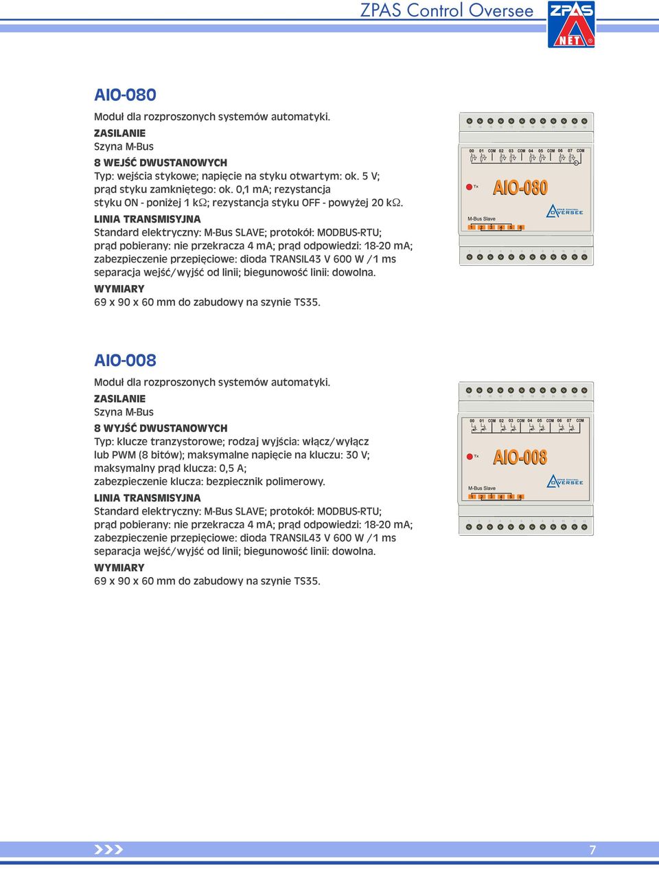 LINIA TRANSMISYJNA Standard elektryczny: M-Bus SLAVE; protokół: MODBUS-RTU; prąd pobierany: nie przekracza 4 ma; prąd odpowiedzi: 18-20 ma; zabezpieczenie przepięciowe: dioda TRANSIL43 V 600 W /1 ms