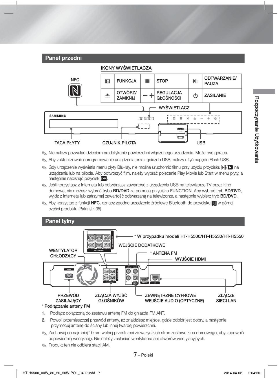 Aby zaktualizować oprogramowanie urządzenia przez gniazdo USB, należy użyć napędu Flash USB.
