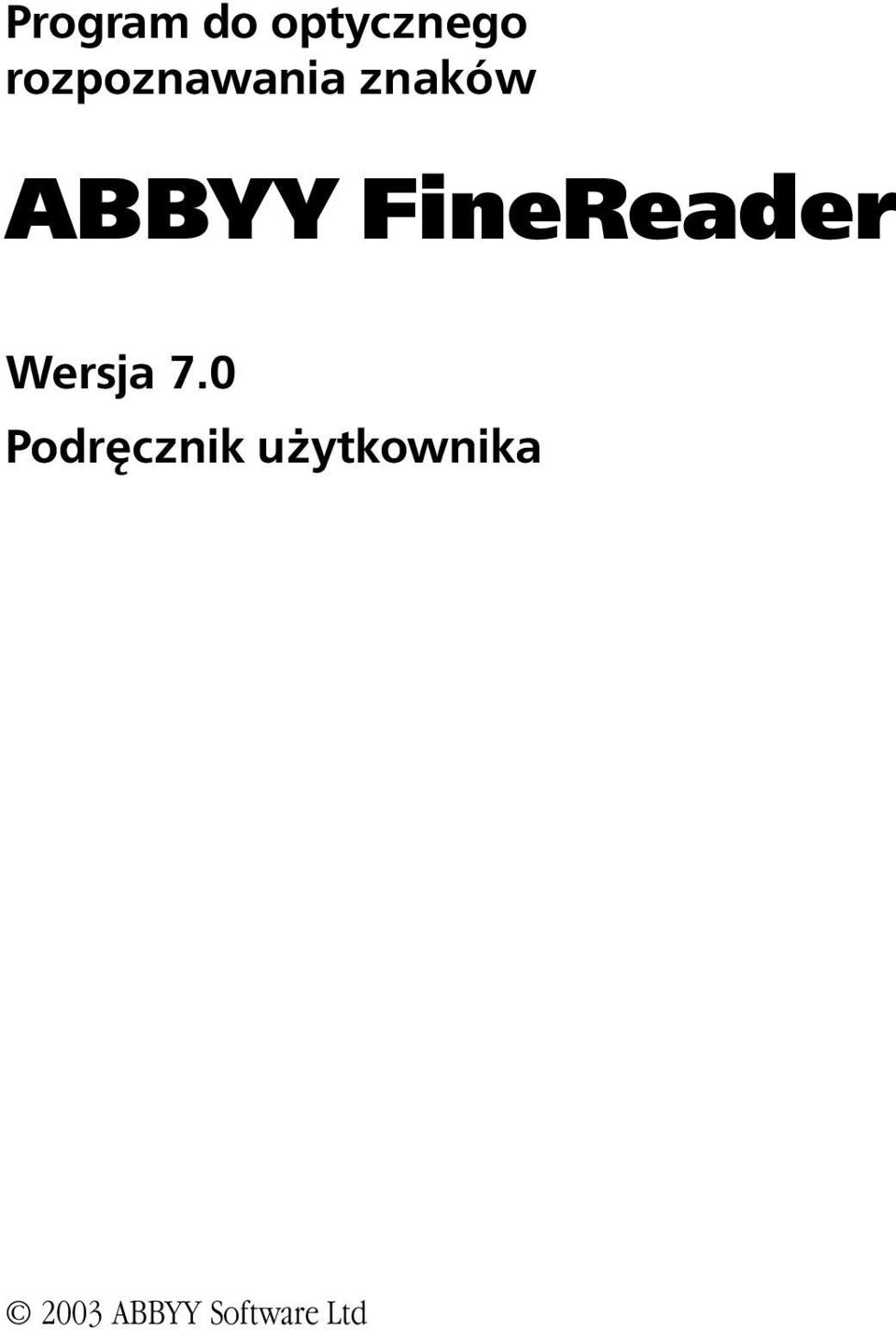 FineReader Wersja 7.
