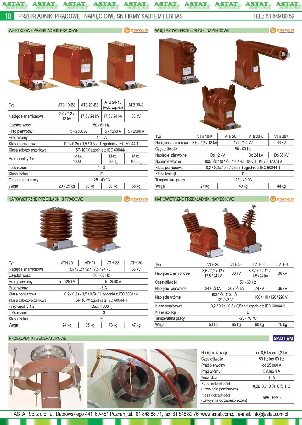 0,5 / 0,5s / 1 zgodnie z IEC 60044-1 Klasa zabezpieczeniowa 5P-10PX zgodnie z IEC 60044-1 Prąd cieplny 1 s Max.
