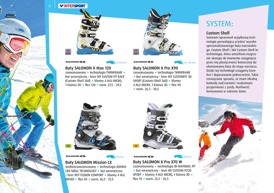 26,5-30,5 SYSTEM: Custom Shell Salomon opracował wyjątkową technologię pozwalającą uzyskać wysoko spersonalizowanego buta narciarskiego.